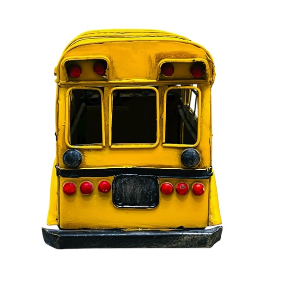 School Bus Vintage-Style DecorativeYellow Metal/Model Worn/Finish - Picture 5 of 12